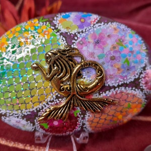 Beyond The Sea MERMAID Mixed Media Rock Decor Shelf Kindness Garden Basket Collections Gifts Unique Keepsake Office Desk