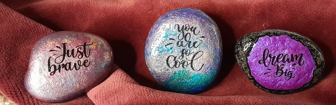 Inspirational Empowerment Painted Rocks Magnet Set Gifts Friends Co ...