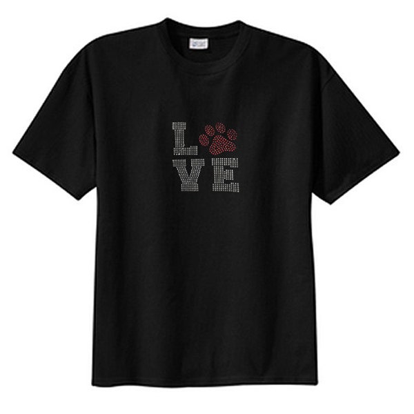 Rhinestud Love Dog Paw New T Shirt S M L XL 2X 3X 4X 5X