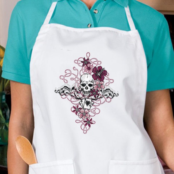 Gothic Skull Playing Cards New Apron Cook Parties Events Gifts