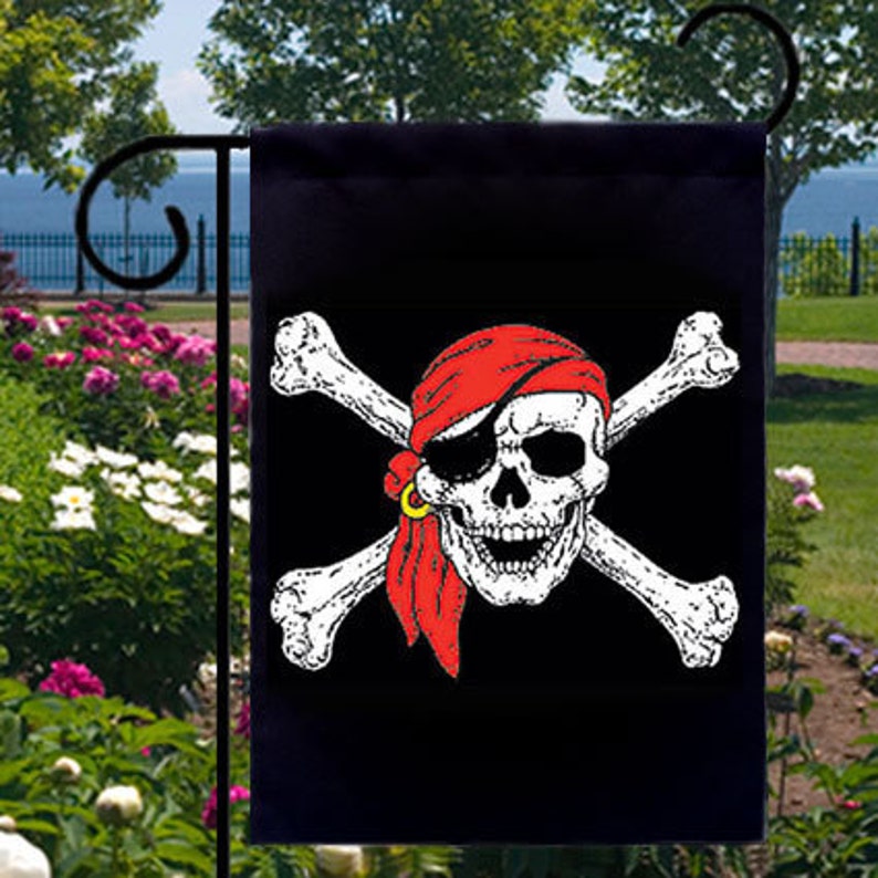 Pirate Skull N Crossbones New Small Garden Yard Flag Ahoy | Etsy