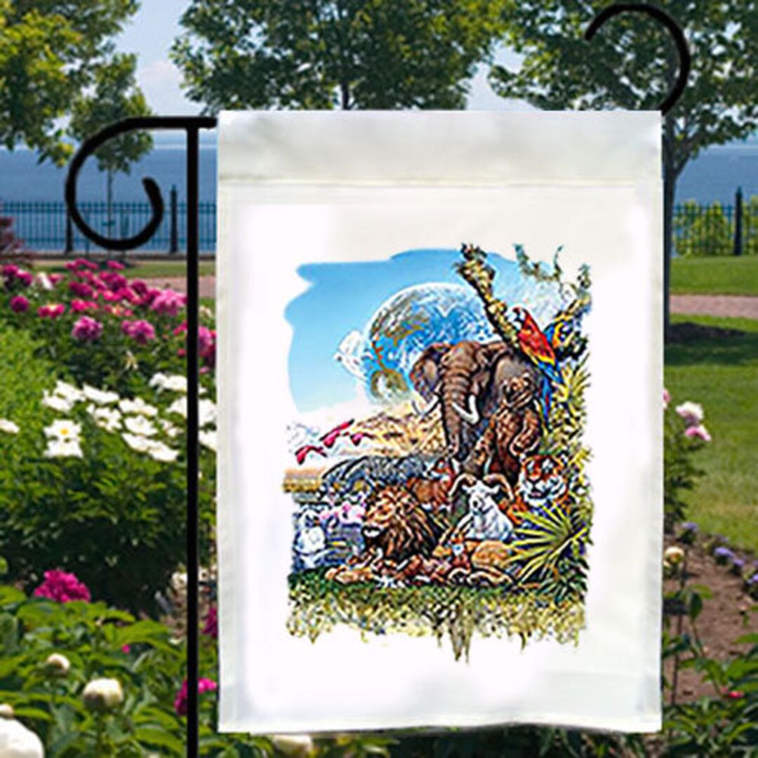Peace on Earth Animal Kingdom New Small Garden Yard Flag Decor - Etsy