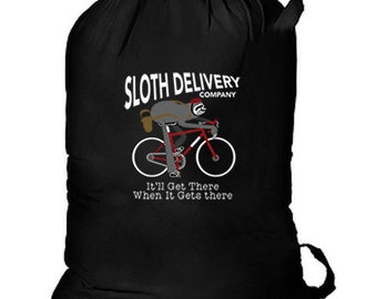 Sloth Delivery Company New Cotton Laundry Bag Camp Duffle Travel Tote Events Gifts