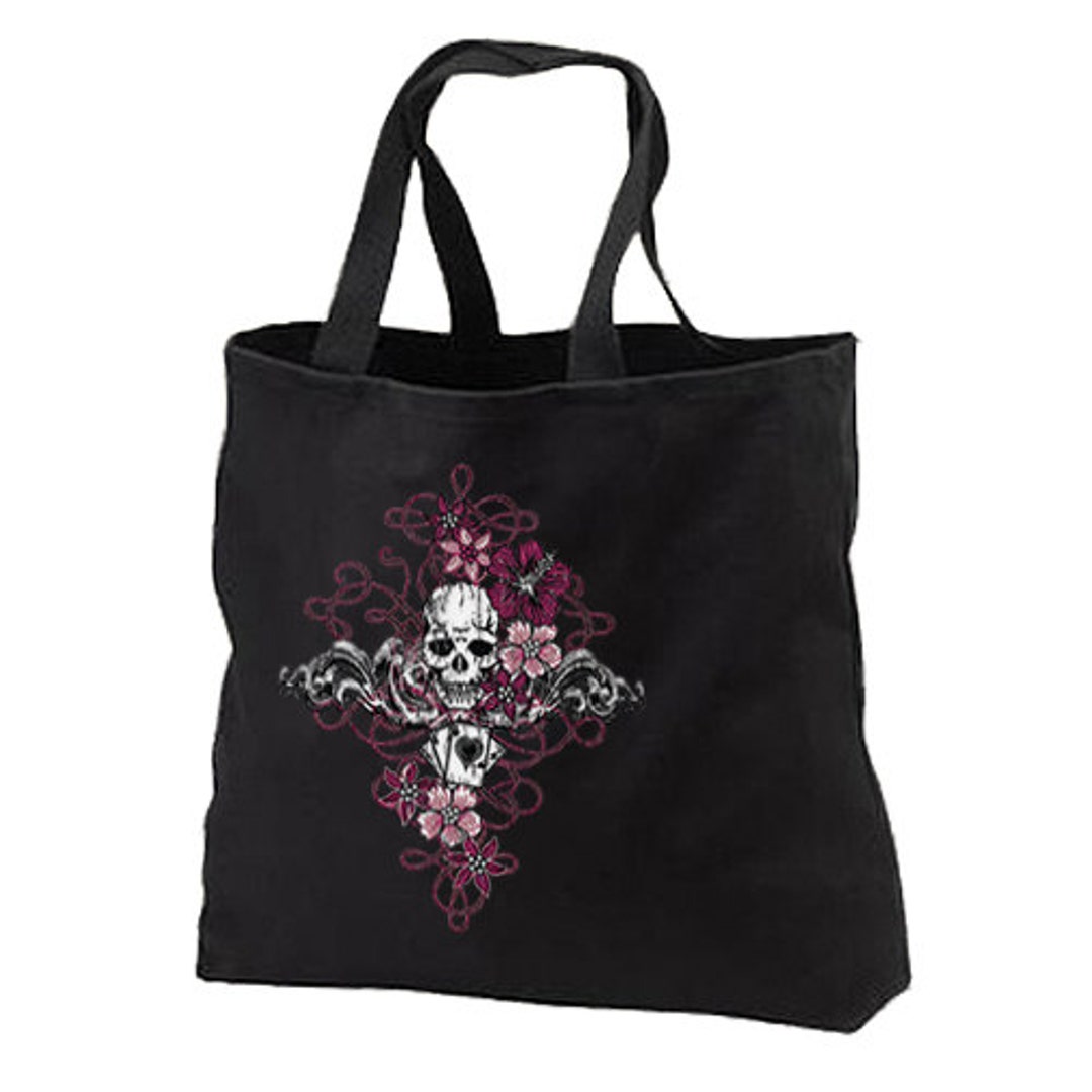 Gothic Skull Playing Cards New Black Tote Bag Gifts Events - Etsy