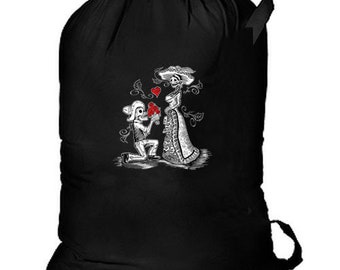 Day of the Dead Skull Couple New Laundry Bag Camp Travel Gifts Events Holidays Halloween Shop