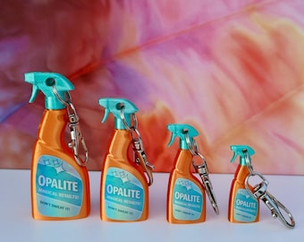 Opalite Spray Bottle Keychain Bag Charm | Multiple Sizes & Finishes