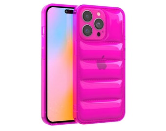 SQUISHY! Neon Pink Puffer iPhone Case - iPhone 15 Case, iPhone 14, 13 Case, iPhone 14 Pro Max, iPhone 12, 14 Pro, iPhone 11 Protective Case