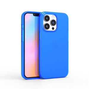 Neon Blue iPhone Case BRIGHT! - iPhone 14, iPhone 14 Plus, iPhone 14 Pro, iPhone 14 Pro Max Case / Protective Neon Blue iPhone 14 Case