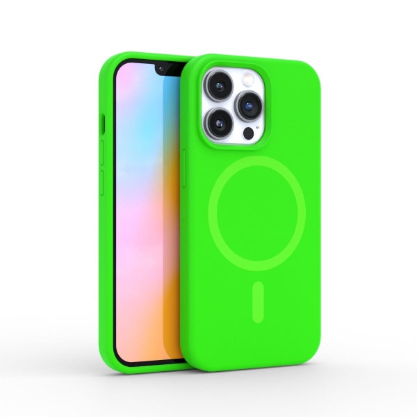 SPECTACULAR! Neon Green MagSafe Silicone Case for iPhone 15 Case, iPhone 13 Pro Max Case iPhone 14 12 Pro iPhone 12 Pro Max Green Case