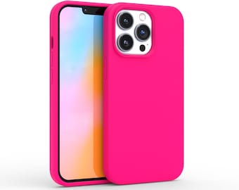 BRIGHT! Neon Pink iPhone Case - iPhone 15 Case, 13 Pro Max Case, iPhone 14 Case, iPhone 12 Pro Max Case // Neon Pink Silicone iPhone Case