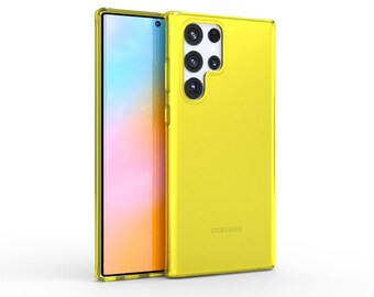 Neon Yellow Samsung Case BRIGHT! Samsung S22, S22+ Plus, S22 Ultra Case / Protective Yellow Samsung Case