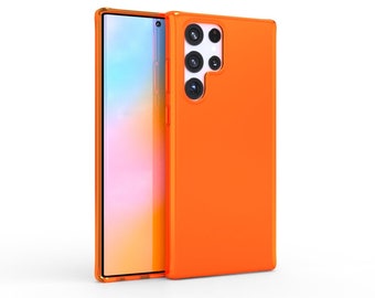 Neon Orange Samsung Case BRIGHT! Samsung S22, S22+ Plus, S22 Ultra Case / Protective Samsung Orange Case