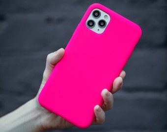 iPhone 13 Case Neon Pink Silicone iPhone Case Bright! iPhone 13 Pro Max Case, iPhone 13 Pro Case, iPhone 13 Mini // Neon Pink Silicone Case