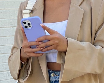 Funda morada para iPhone - Funda morada clara para iPhone 13 Pro Max, funda para iPhone 12, funda para iPhone 13, funda para iPhone 12 Pro Max, funda para iPhone 11