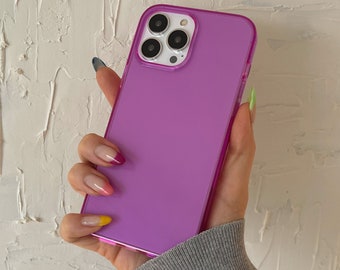 PERFECT! Neon Purple Clear iPhone Case - iPhone 14 Case, 13 Case, iPhone 13 Pro Max Case, iPhone 12 Case / Neon Purple Polycarbonate Case