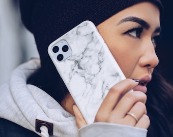 White Marble iPhone Case for iPhone 14 Case, 13 Case, 13 Pro Max, and iPhone 12 Case - 360º 6 Foot Drop Protection - Marble iPhone Case