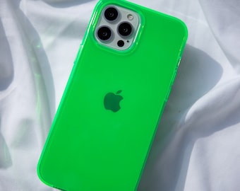 HELL! Neon Grün Klare iPhone Hülle, iPhone 14 Hülle, iPhone 13 Hülle, iPhone 13 Pro Max Hülle, 12 Pro Max Hülle / Schutzhülle