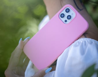 Funda rosa para iPhone 13 Pro Max, funda para iPhone 12, funda para iPhone 13, funda para iPhone 12 Pro Max, funda para iPhone 11 - Funda protectora de silicona para iPhone