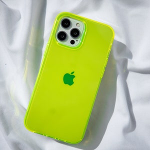 Neon Yellow iPhone Case BRIGHT iPhone 14 Case, iPhone 13 Case, iPhone 12 Case, 11 Case All Sizes / Protective Neon Yellow iPhone Case image 1