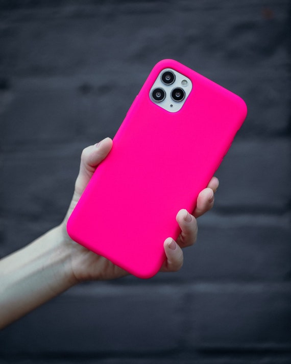 Iphone 13 Case Neon Pink Silicone Iphone Case Bright Iphone - Etsy