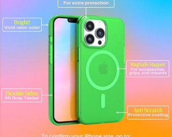 Neon Green Magsafe iPhone Case BRIGHT! iPhone 15 iPhone 14, iPhone