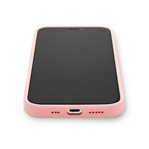 May include: A pink silicone phone case with a black screen.
