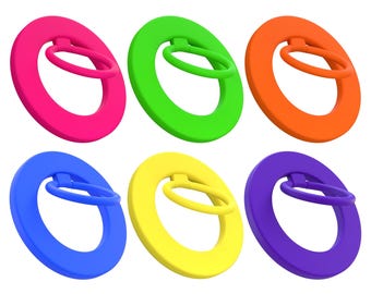 STOP THE DROP! MagSafe iPhone Ring Holder & Stand - Neon Pink, Green, Yellow, Orange, Blue, Purple for iPhone 17 Pro Max iPhone 16, 15, 14