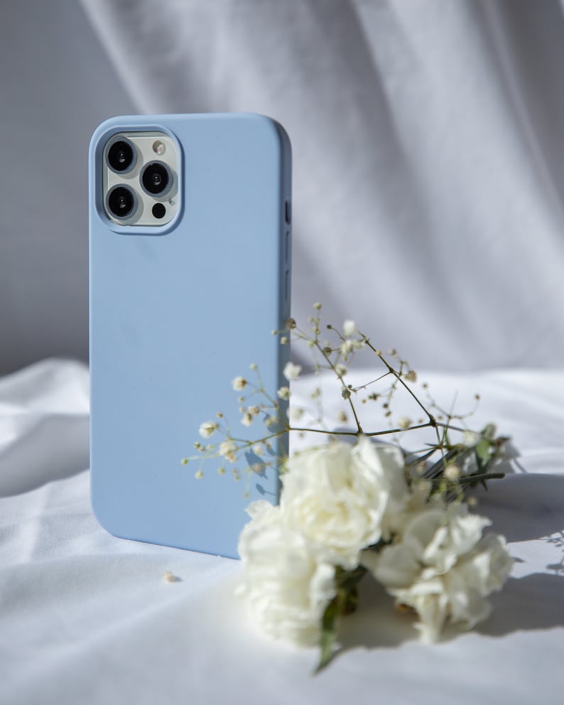 Soft Blue Silicone Iphone Case Baby Blue Protective Case for Etsy