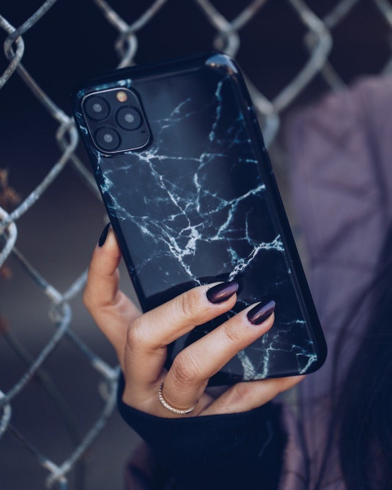 Black Marble Case - iPhone 11 Case, iPhone 11 Pro Case, and iPhone 11 Pro Max Case - 360º 6 Foot Drop Protection Black Marble iPhone Case