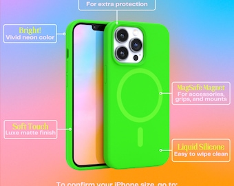 ネオングリーン iPhone ケース (iPhone 13、13 Pro Max ケース、iPhone