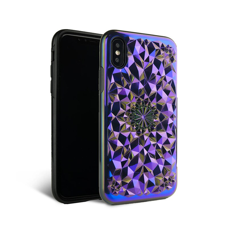 Iphone XR Case // Cosmic Holographic Purple Iphone XR Etsy
