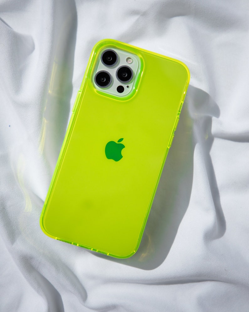 Neon Yellow iPhone Case BRIGHT iPhone 14 Case, iPhone 13 Case, iPhone 12 Case, 11 Case All Sizes / Protective Neon Yellow iPhone Case image 1