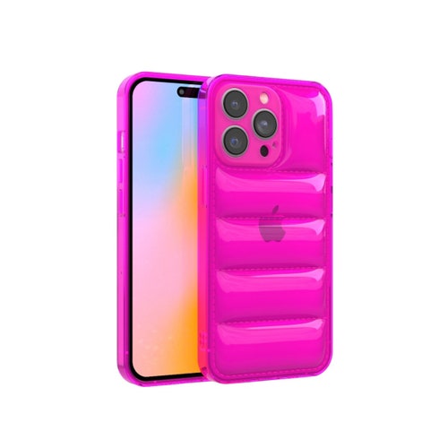 SQUISHY! Neon Pink Puffer iPhone Case - iPhone 15 Case, iPhone 14