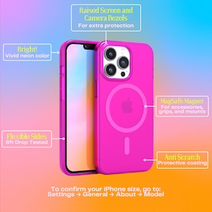 Neon Pink Green Orange Yellow Purple Blue Protective iPhone cases for iPhone 16, iPhone 16 Plus, iPhone 16 Pro, iPhone 16 Pro Max, iPhone 15, iPhone 15 Plus, iPhone 15 Pro, iPhone 15 Pro Max iPhone 14 Pro Max iPhone 13 Pro Max, iPhone 12 Pro Max
