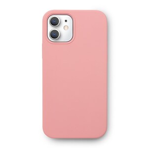 May include: A pink silicone phone case for a smartphone with a camera bump on the back.