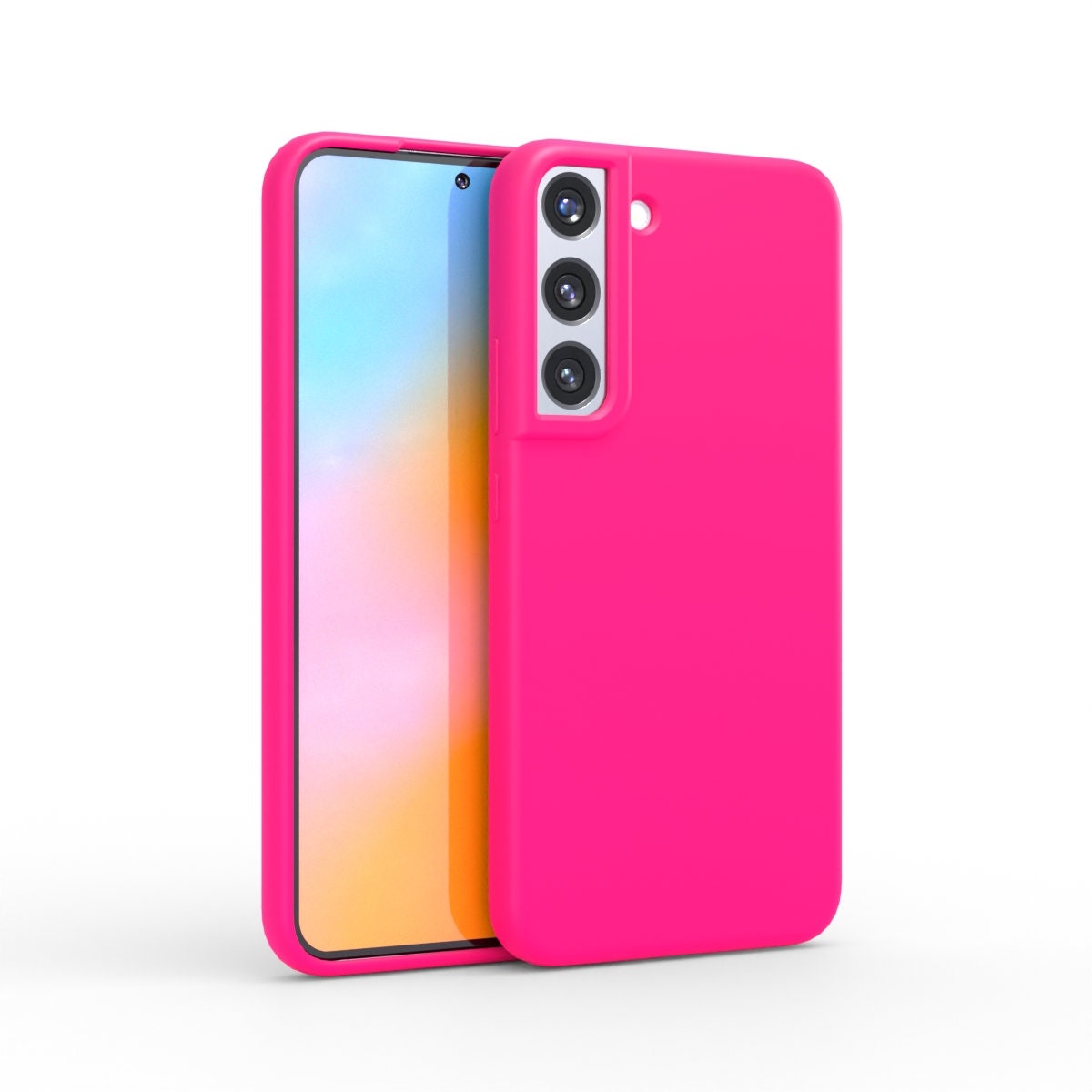 Neon Pink Silicone Case for Galaxy S22, S22 Plus and S22