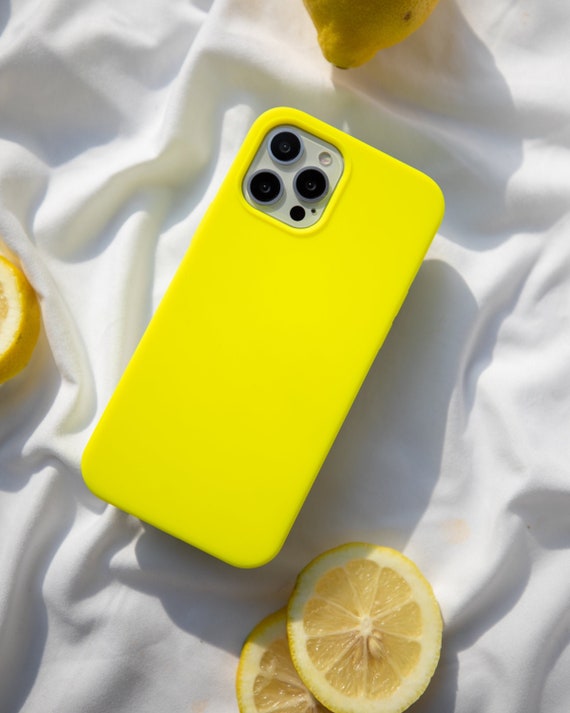 Neon Yellow iPhone Case BRIGHT! Silicone Protective Case for iPhone 16 Pro Max Case, 15 Case, 14 Pro iPhone 13 Pro Max, iPhone 12 Pro Max