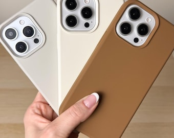 NEW! Neutral MagSafe iPhone 16 Pro and 16 Pro Max Cases – Soft Silicone in Stone Grey, Saddle Brown, Sand Beige Sage Green – Sleek & Stylish