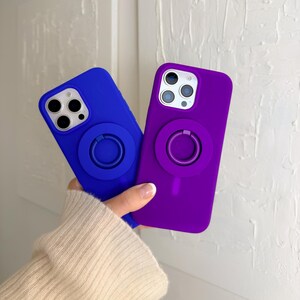 Neon MagSafe Ring Grip with Matching Silicone Premium iPhone Case with MagSafe. Available in Neon Pink, Green, Orange, Yellow, Purple, Blue image 3