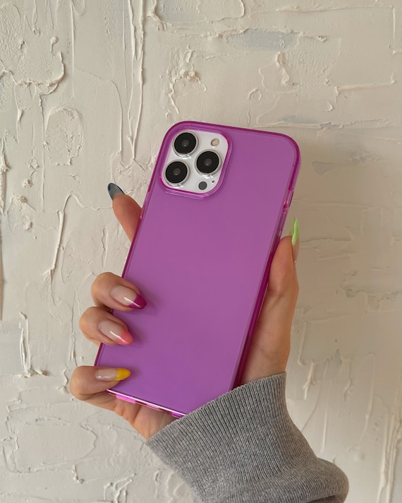 PERFECT! Neon Purple Clear iPhone Case - iPhone 14 Case, 13 Case, iPhone 13 Pro Max Case, iPhone 12 Case / Neon Purple Polycarbonate Case