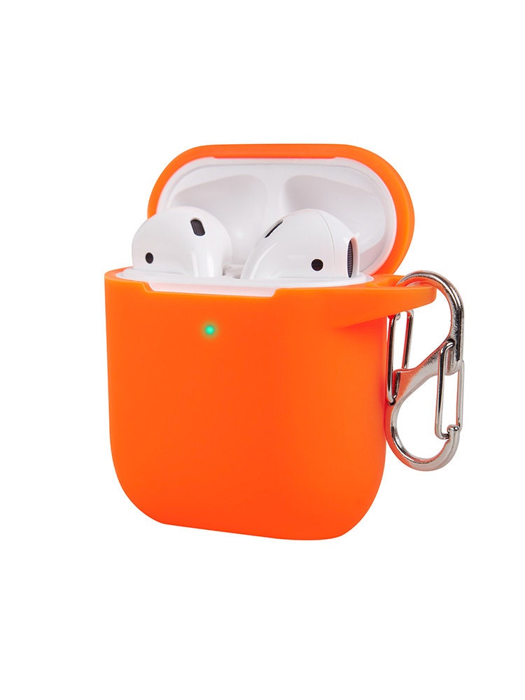 Bright Neon Orange Airpods Pro & 2/1 Case Shockproof 360º Protective Apple Airpods  Case Wireless Charging Visible Front LED 