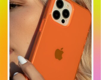 BRIGHT! Neon Orange iPhone Case for iPhone 14, iPhone 14 Plus