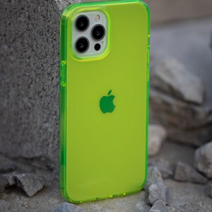 Neon Yellow iPhone Case BRIGHT iPhone 14 Case, iPhone 13 Case, iPhone 12 Case, 11 Case All Sizes / Protective Neon Yellow iPhone Case image 3