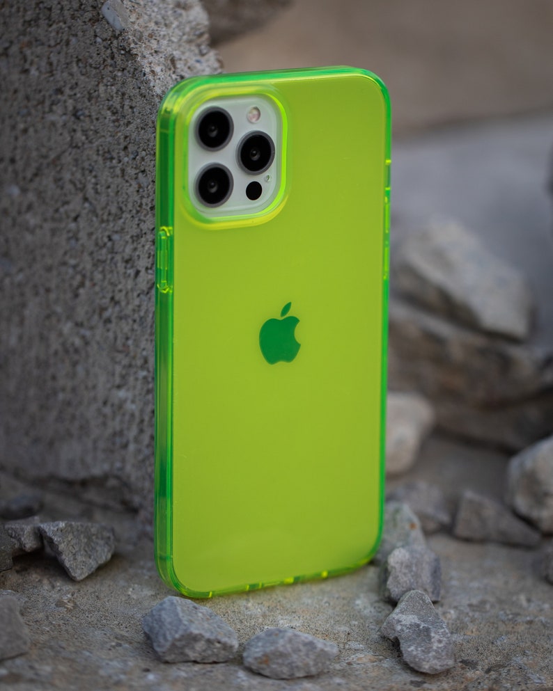 Neon Yellow iPhone Case BRIGHT iPhone 14 Case, iPhone 13 Case, iPhone 12 Case, 11 Case All Sizes / Protective Neon Yellow iPhone Case image 3