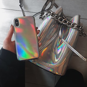 Custodia olografica per iPhone - Custodia olografica Aura per iPhone 13, 13 Pro Max, 13 Mini, 12 Pro Max 11 Custodia 11 Pro 11 Pro Max // Protezione anticaduta da 1,8 m