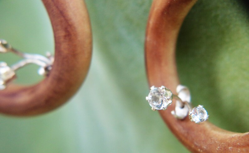 Ring Flowers Wood & Silver Hoop Earrings image 2