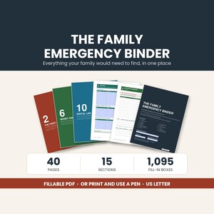 Family Emergency Binder Fillable PDF, End of Life Planner for Important Documents and Last Wishes image 1