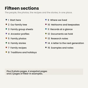 Family History Binder Fillable PDF | Genealogy Organizer | Ancestor Profiles, Family Recipes and Photos image 3