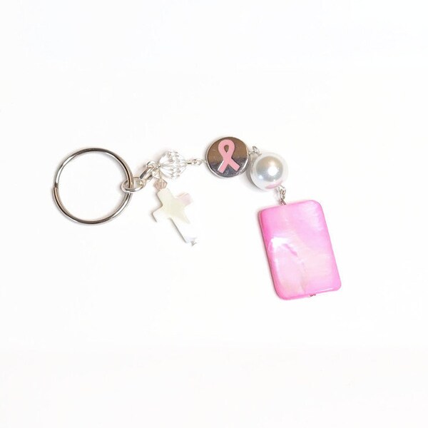 Pink Key Chain Charm, Awarness Back Pack Charm, Gift for her, Mother's Gift