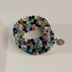 Multi-Color Crystal Wrap Bracelet, Women&#39;s Bracelet, Purple Bracelet, Blue Gift for her, Mother&#39;s gift